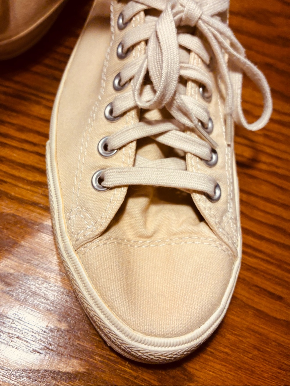Converse All Star Low Profile Leather Insole Canvas Toe Sneakers Cream Men’s 11 - Picture 16 of 16